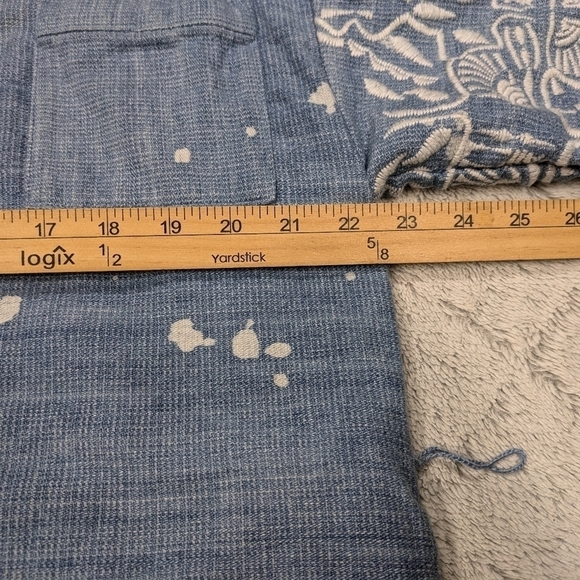 Sea New York Jacket Women's 0 Blue Sky Cardigan Embroidered Kimono Belt Cotton - Picture 11 of 12